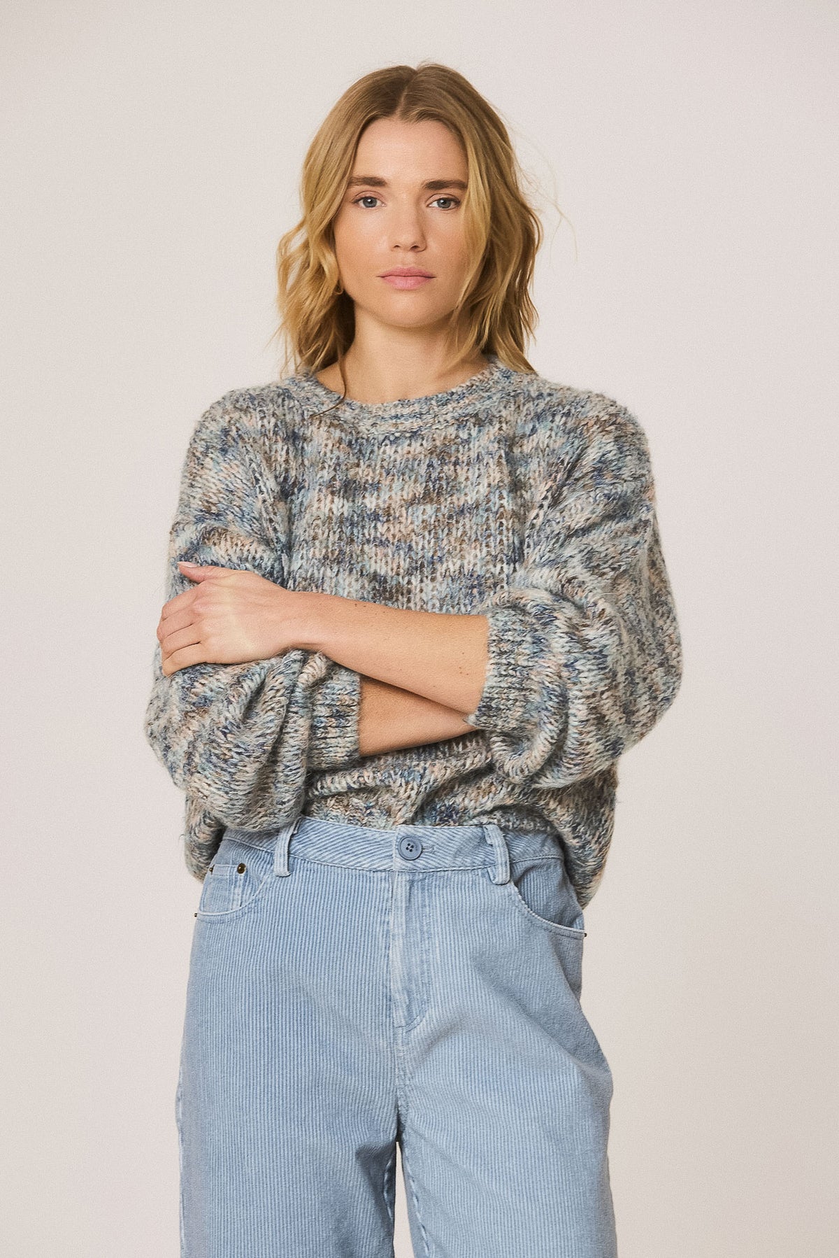 DECORATIVE MELANGE SWEATER