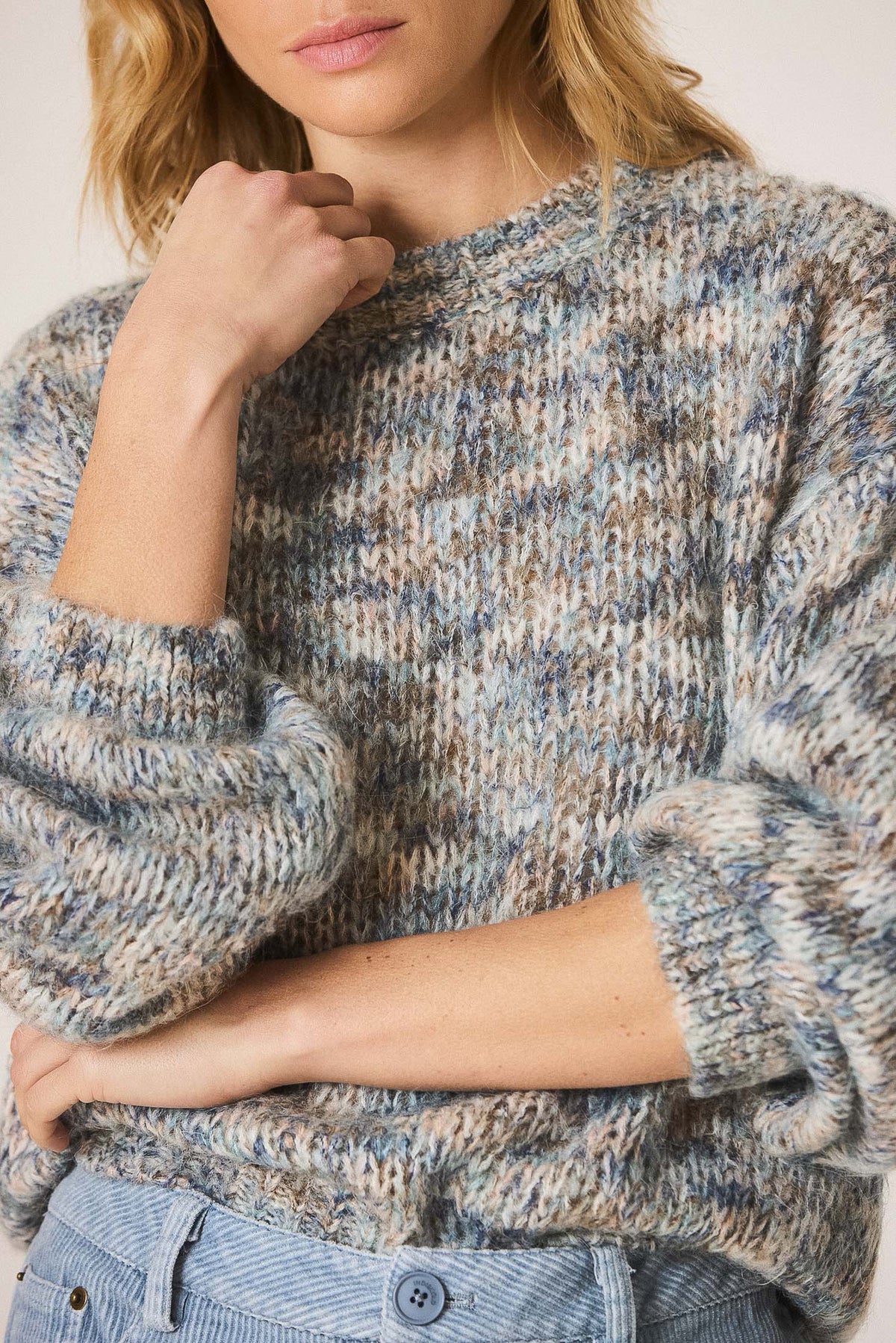 DECORATIVE MELANGE SWEATER