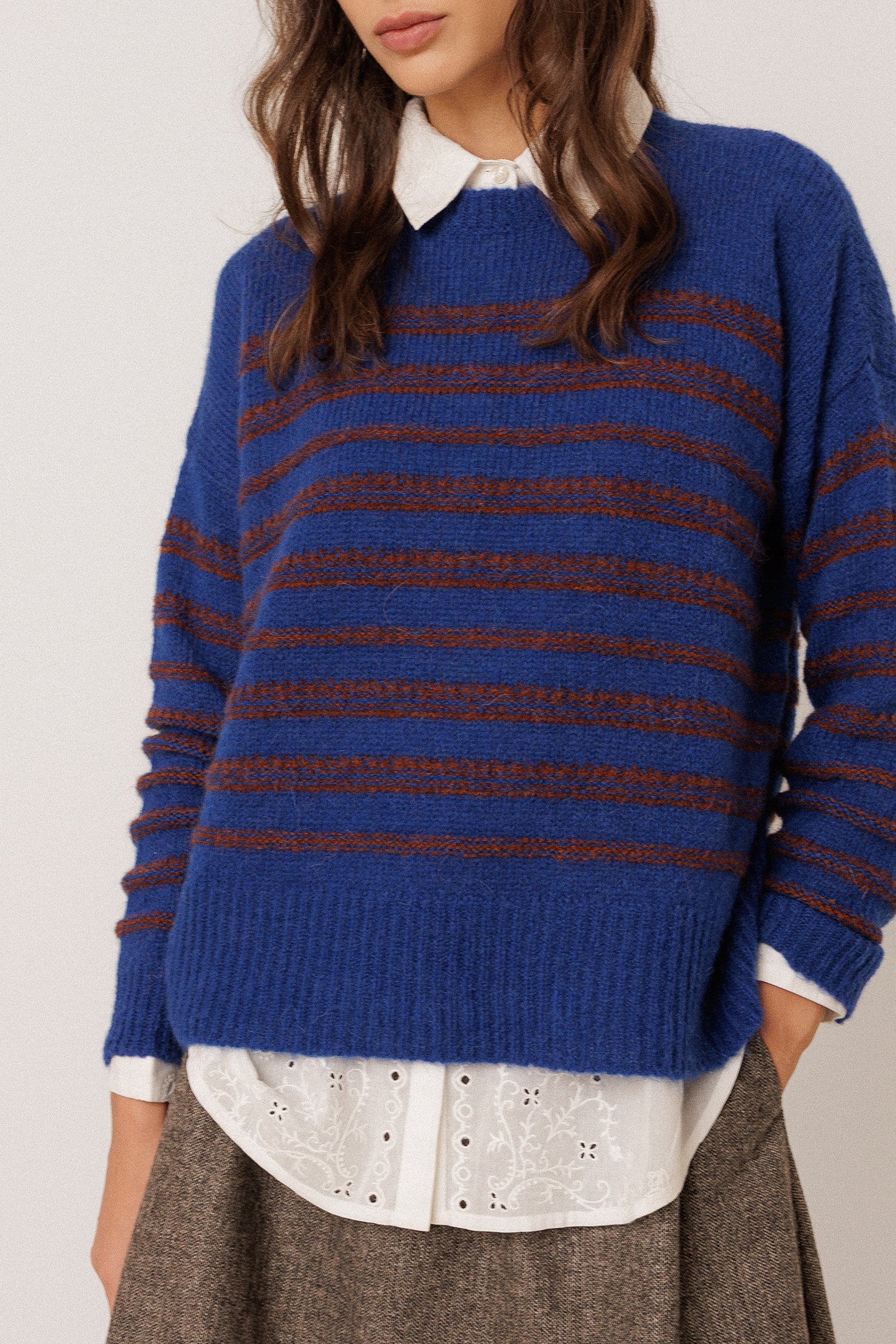 JACQUARD STRIPED PULLOVER