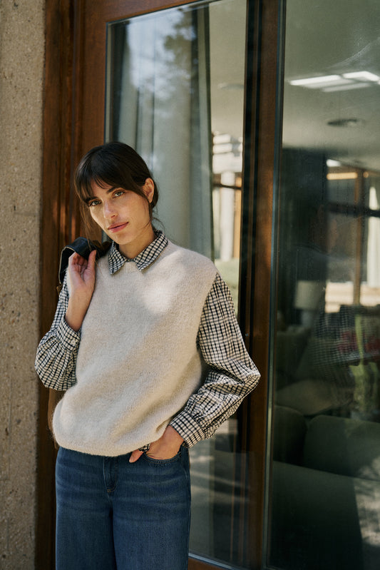 [CL] BOXY VEST WITH MOHAIR 1