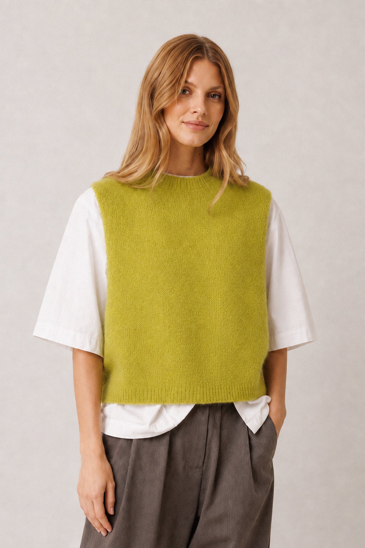 [CL] BOXY VEST WITH MOHAIR