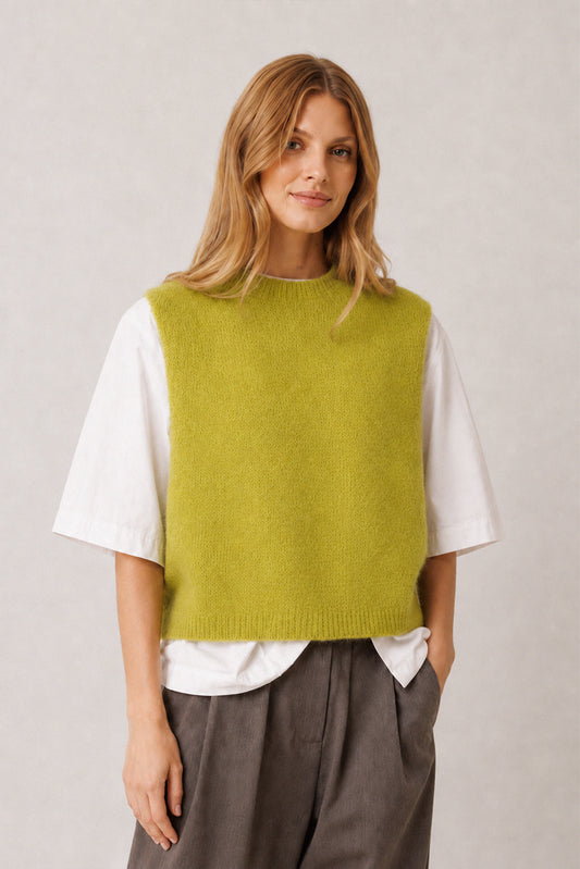 [CL] BOXY VEST WITH MOHAIR 6