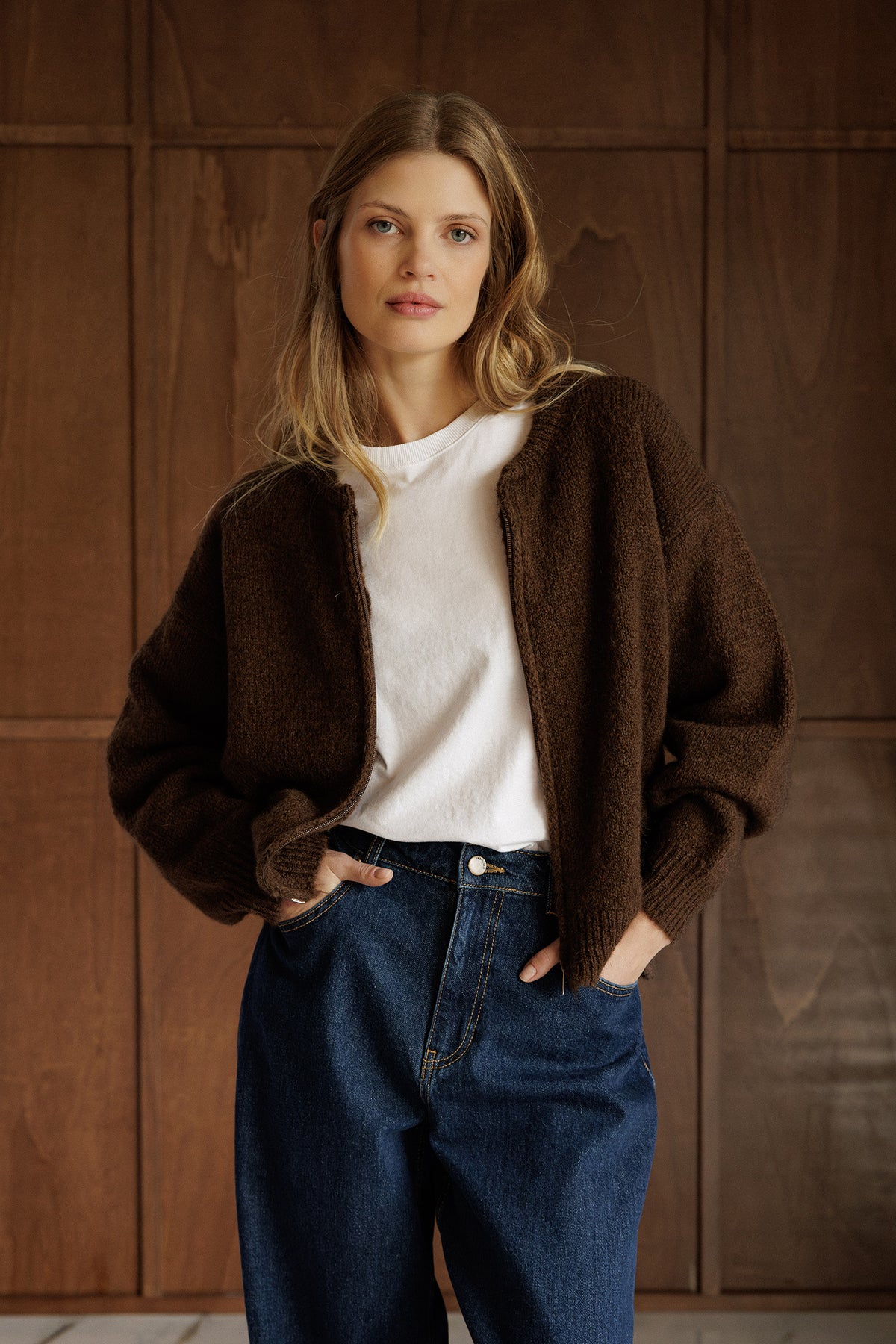 BOMBER-STYLE JACKET WITH MOHAIR