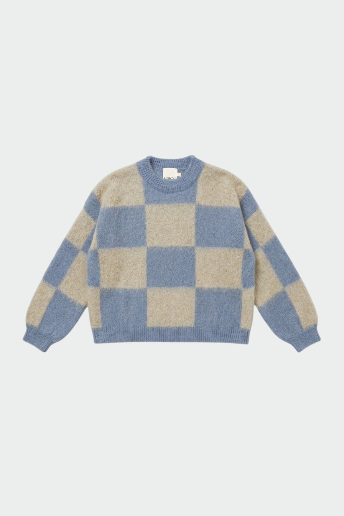 BRUSHED-EFFECT PLAID SWEATER