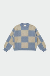 PULL À CARREAUX EFFET BROSSÉ