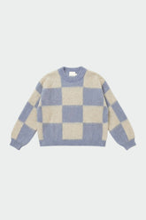 BRUSHED-EFFECT PLAID SWEATER