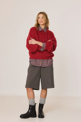 BRUSHED-EFFECT MOHAIR SWEATER