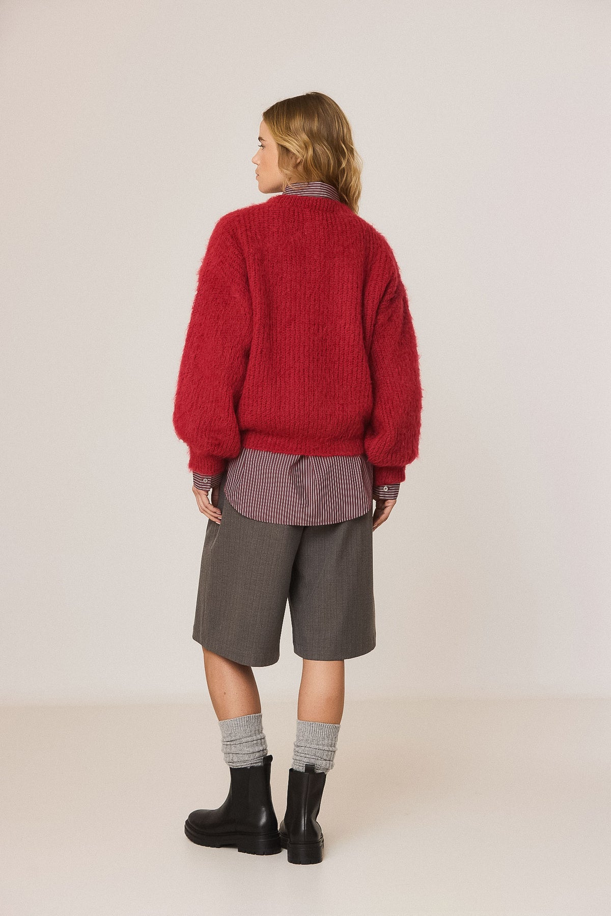 BRUSHED-EFFECT MOHAIR SWEATER