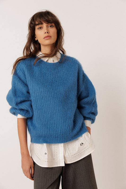 BRUSHED-EFFECT MOHAIR SWEATER 1