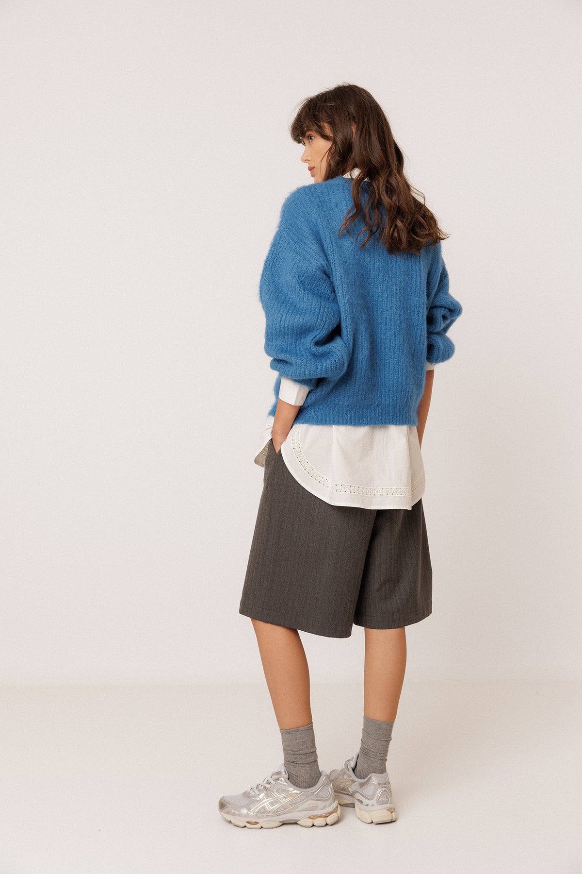 BRUSHED-EFFECT MOHAIR SWEATER
