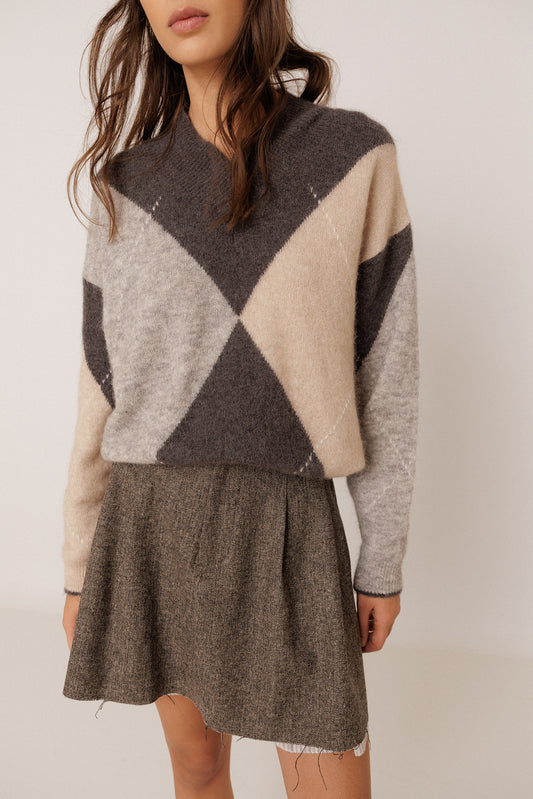 ALPACA MAXI-DIAMOND INTARSIA SWEATER 2