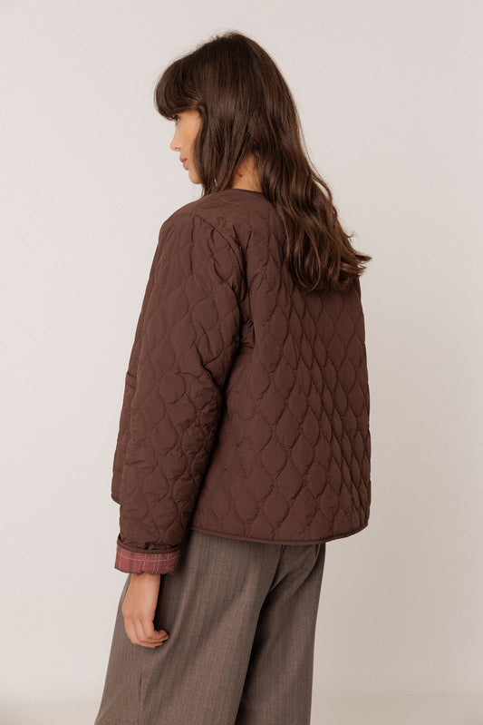 TARTAN-PRINT QUILTED JACKET 3
