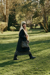RUCHED-LEATHER SLING BAG
