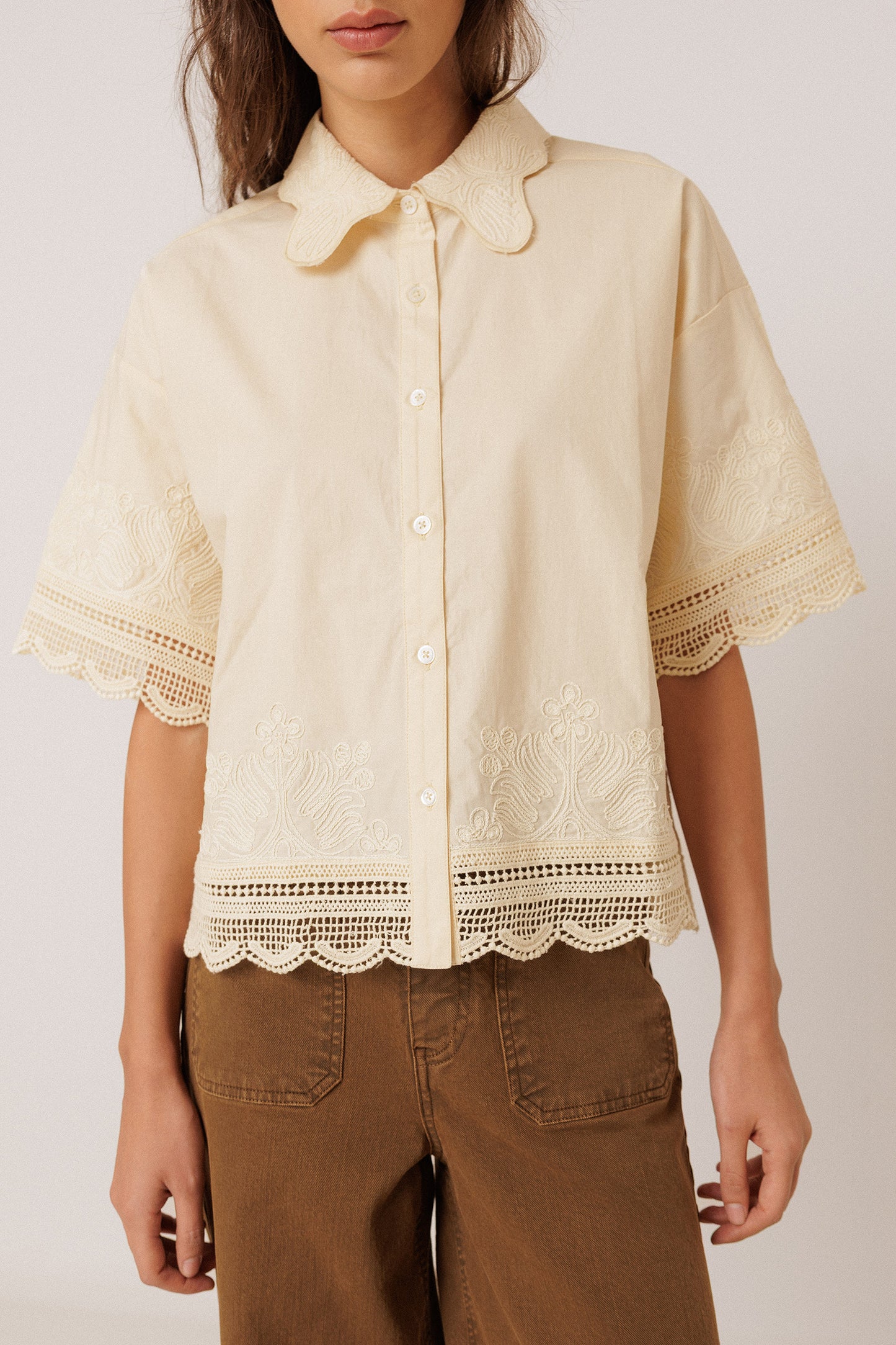 EMBROIDERED POPLIN SHIRT