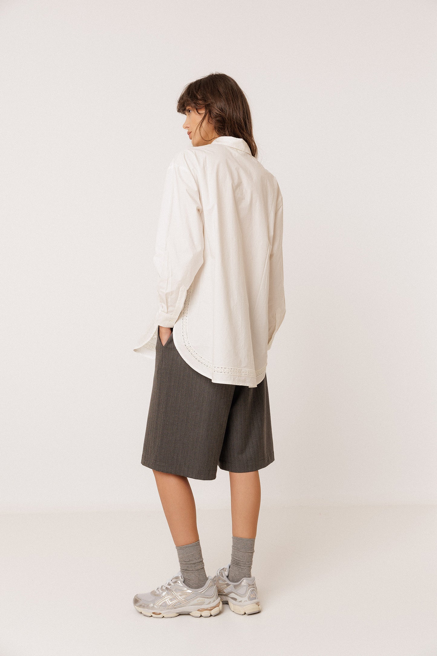 EMBROIDERED POPLIN MAXI SHIRT