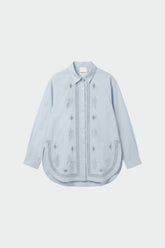 EMBROIDERED POPLIN MAXI SHIRT