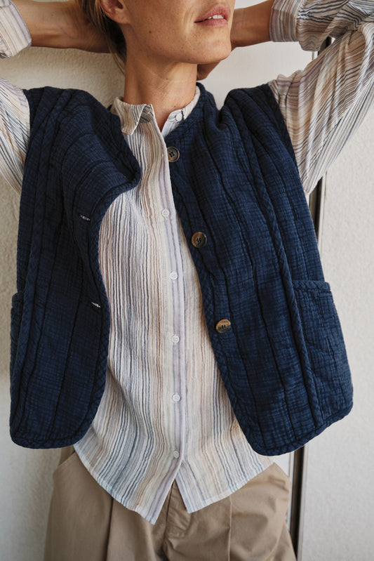 STRIPED DOUBLE-GAUZE SHIRT 2