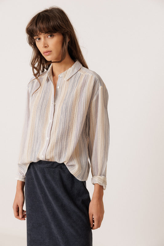 STRIPED DOUBLE-GAUZE SHIRT 3