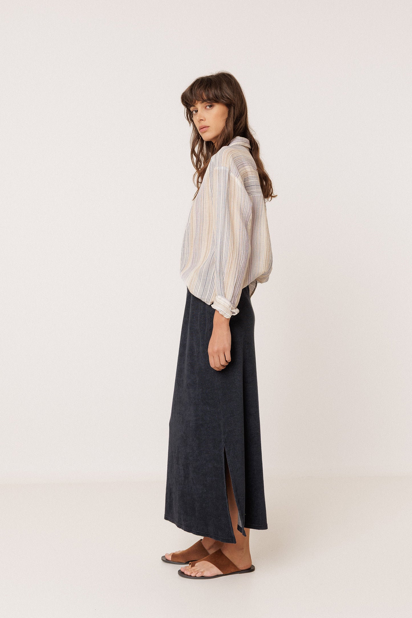 STRIPED DOUBLE-GAUZE SHIRT