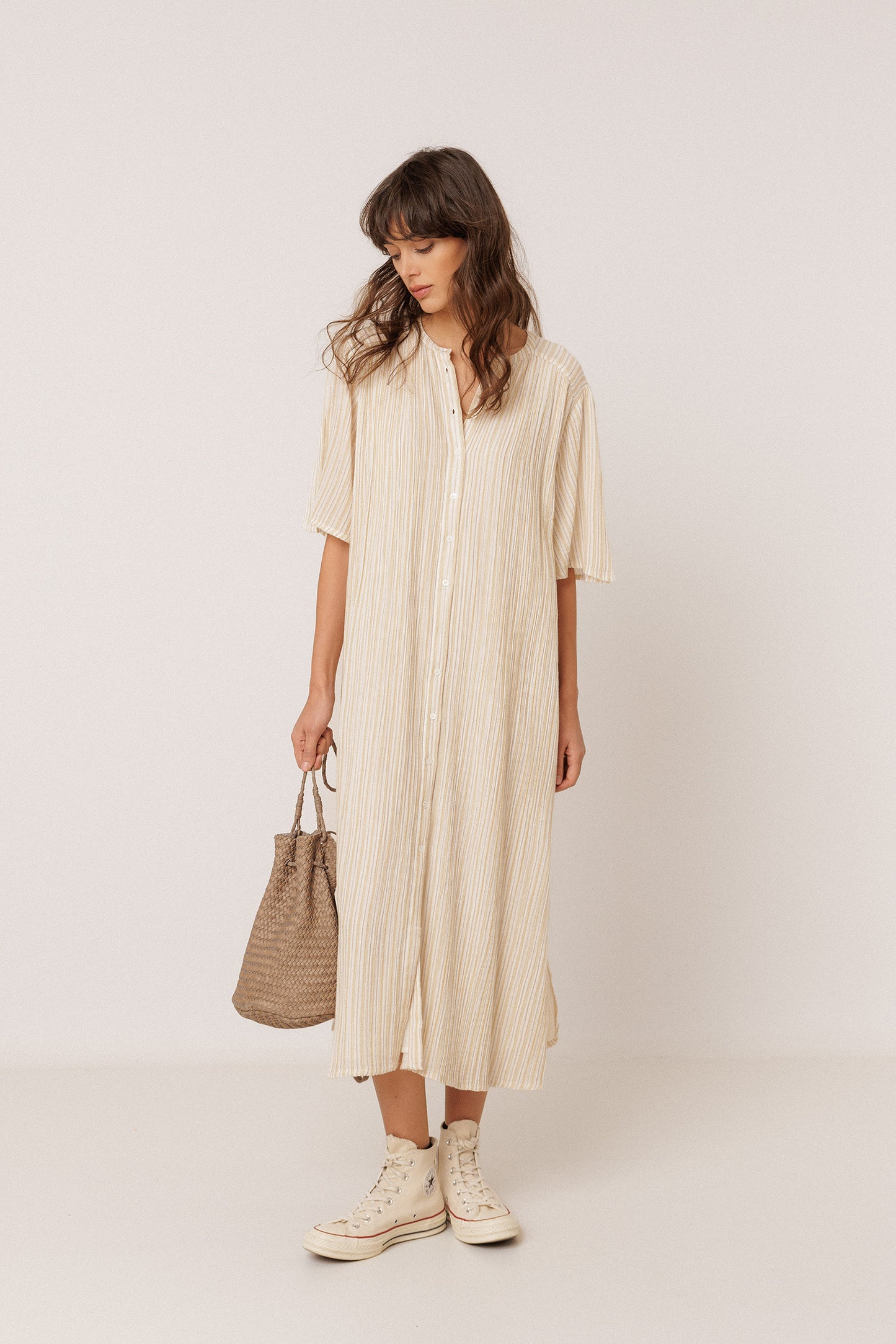 ROBE RAYURES DOUBLE GAZE
