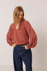 ETHNIC-PRINT BLOUSE