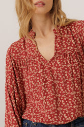 ETHNIC-PRINT BLOUSE