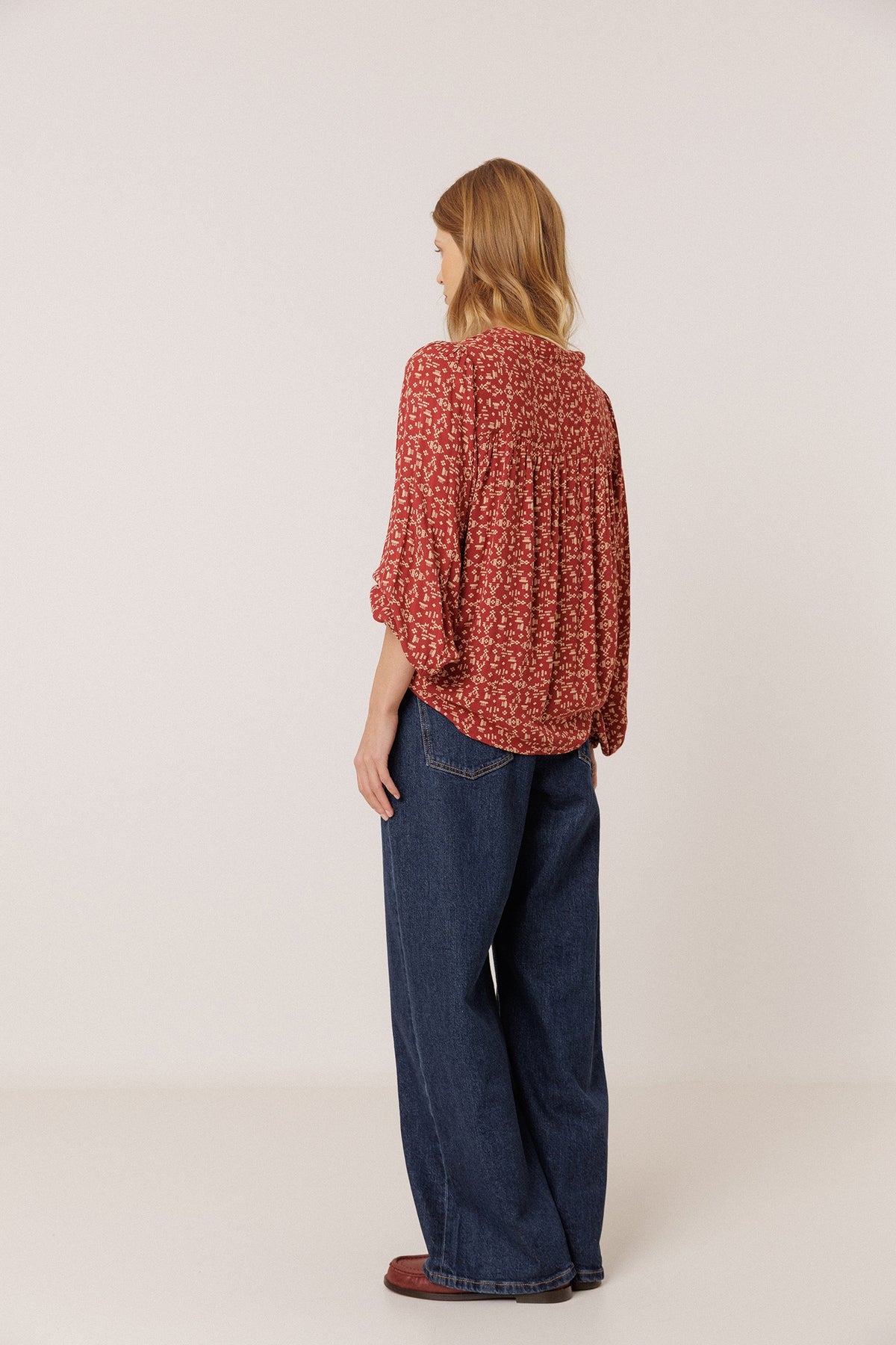 ETHNIC-PRINT BLOUSE