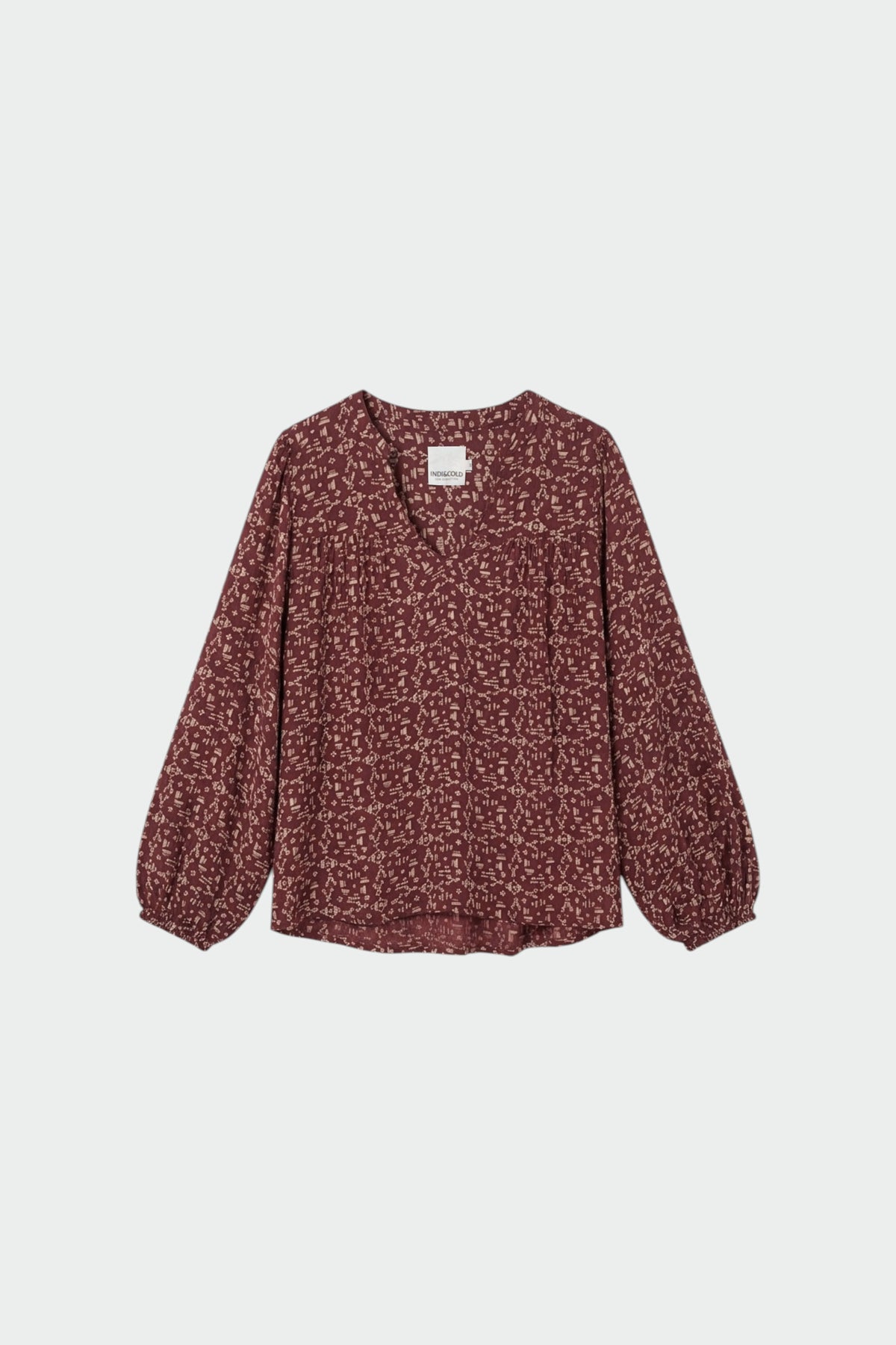 ETHNIC-PRINT BLOUSE