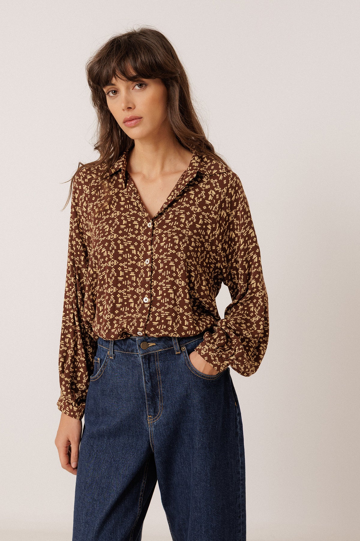 ETHNIC-PRINT SHIRT