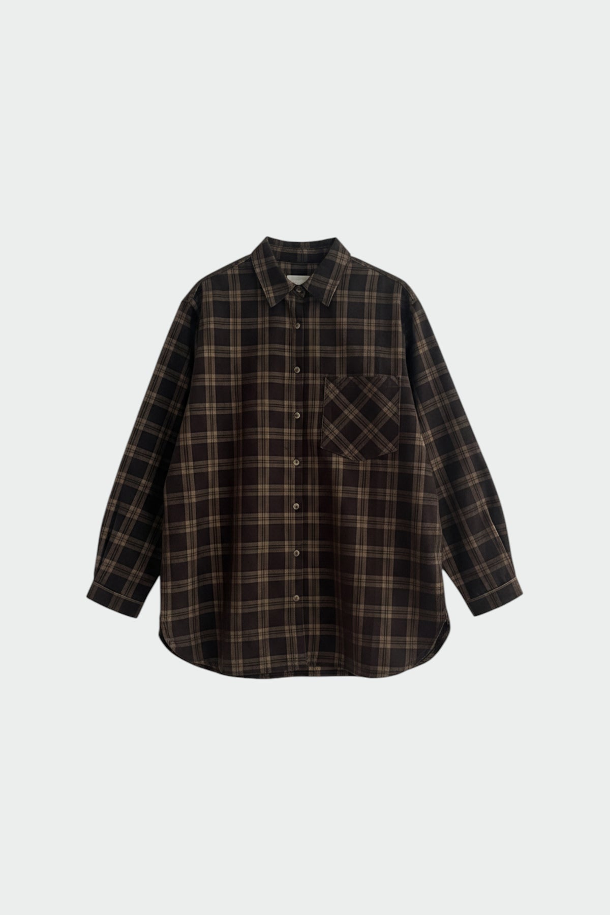 OVERSIZE CHECKERED MICRO-CORDUROY SHIRT