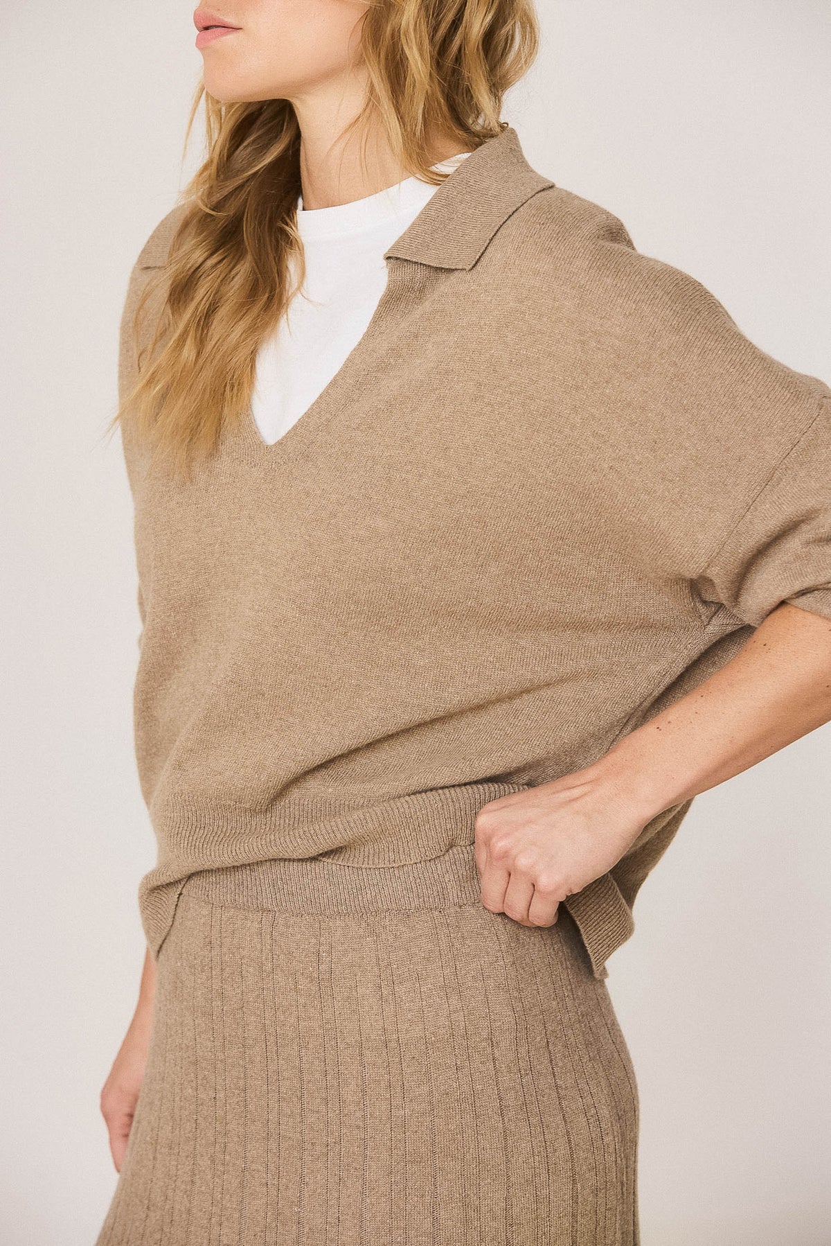 PULL POLO AVEC CACHEMIRE