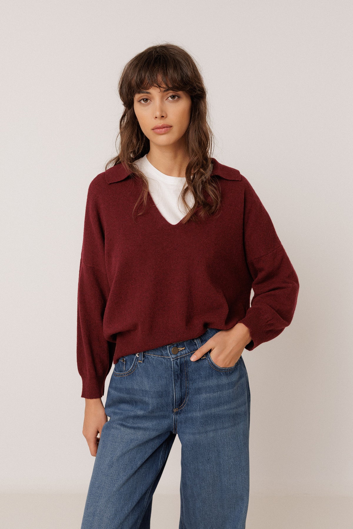 PULL POLO AVEC CACHEMIRE