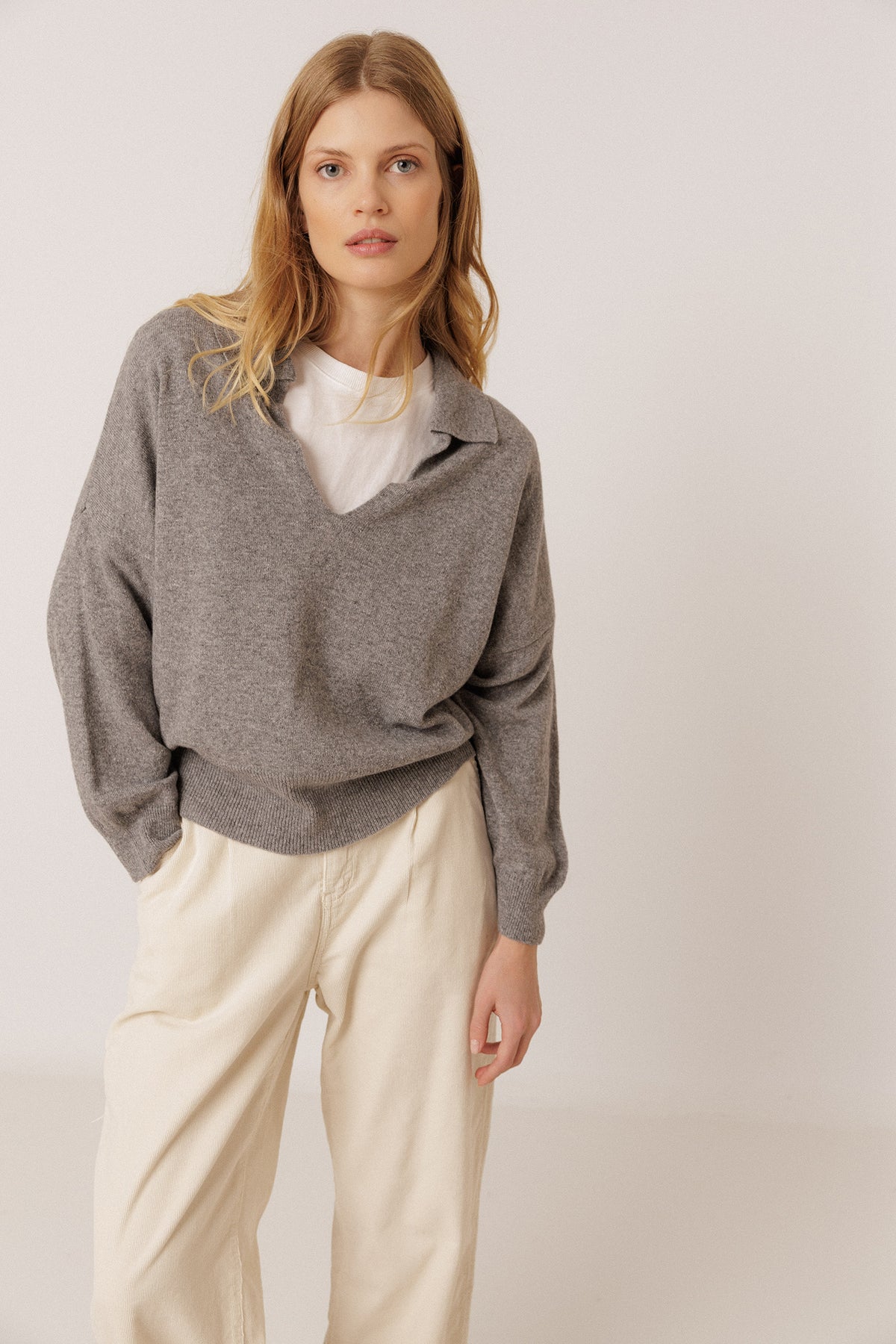 PULL POLO AVEC CACHEMIRE