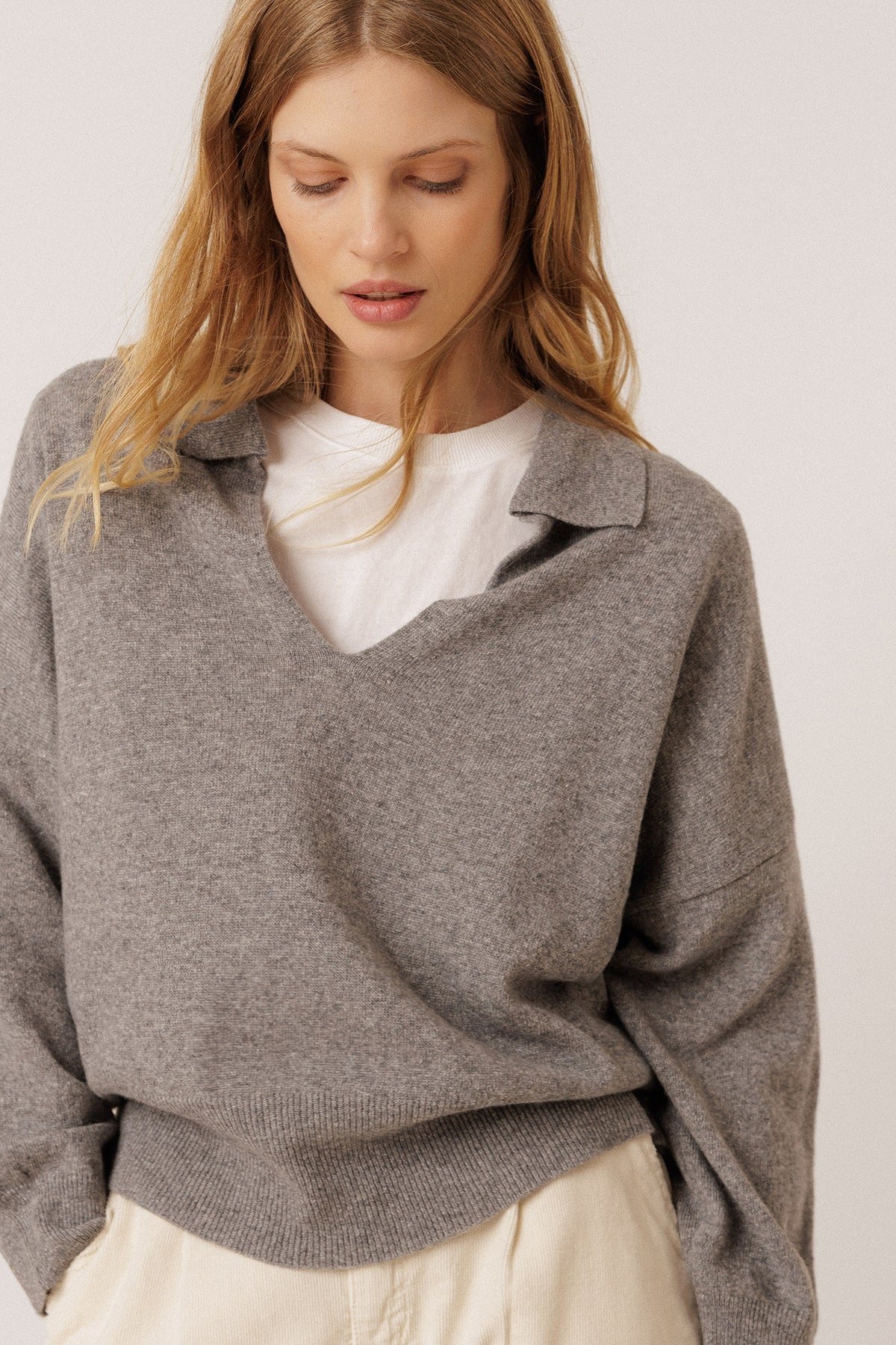 PULL POLO AVEC CACHEMIRE