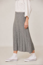 FALDA MIDI CANALÉ CON CASHMERE