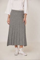 FALDA MIDI CANALÉ CON CASHMERE