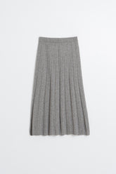 RIBBED MIDI SKIRT WITH CASHMERE