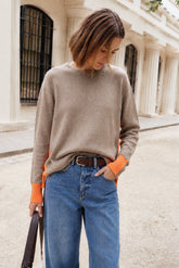 FLUORESCENT-DETAIL SWEATER WITH CASHMERE
