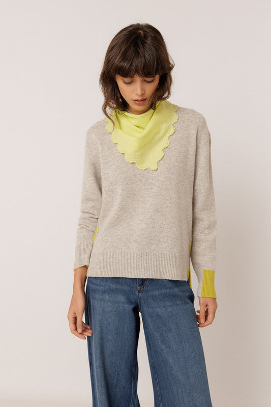 PULL DÉTAIL FLUO AVEC CACHEMIRE 1