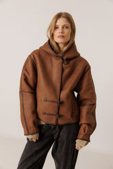 HOODED BOMBER-STYLE JACKET