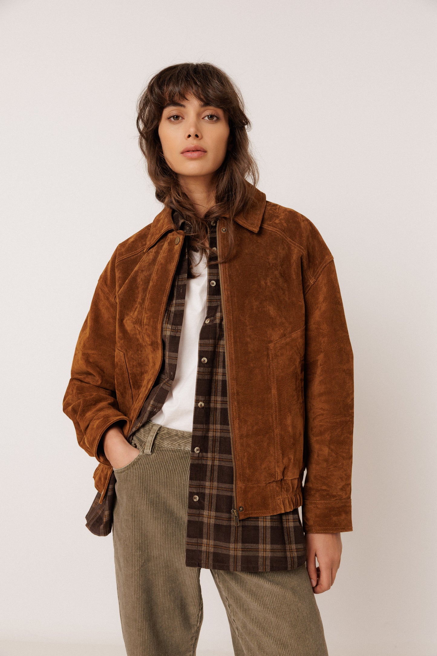 CAZADORA BOMBER PIEL