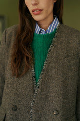 FRAYED WOOL BLAZER