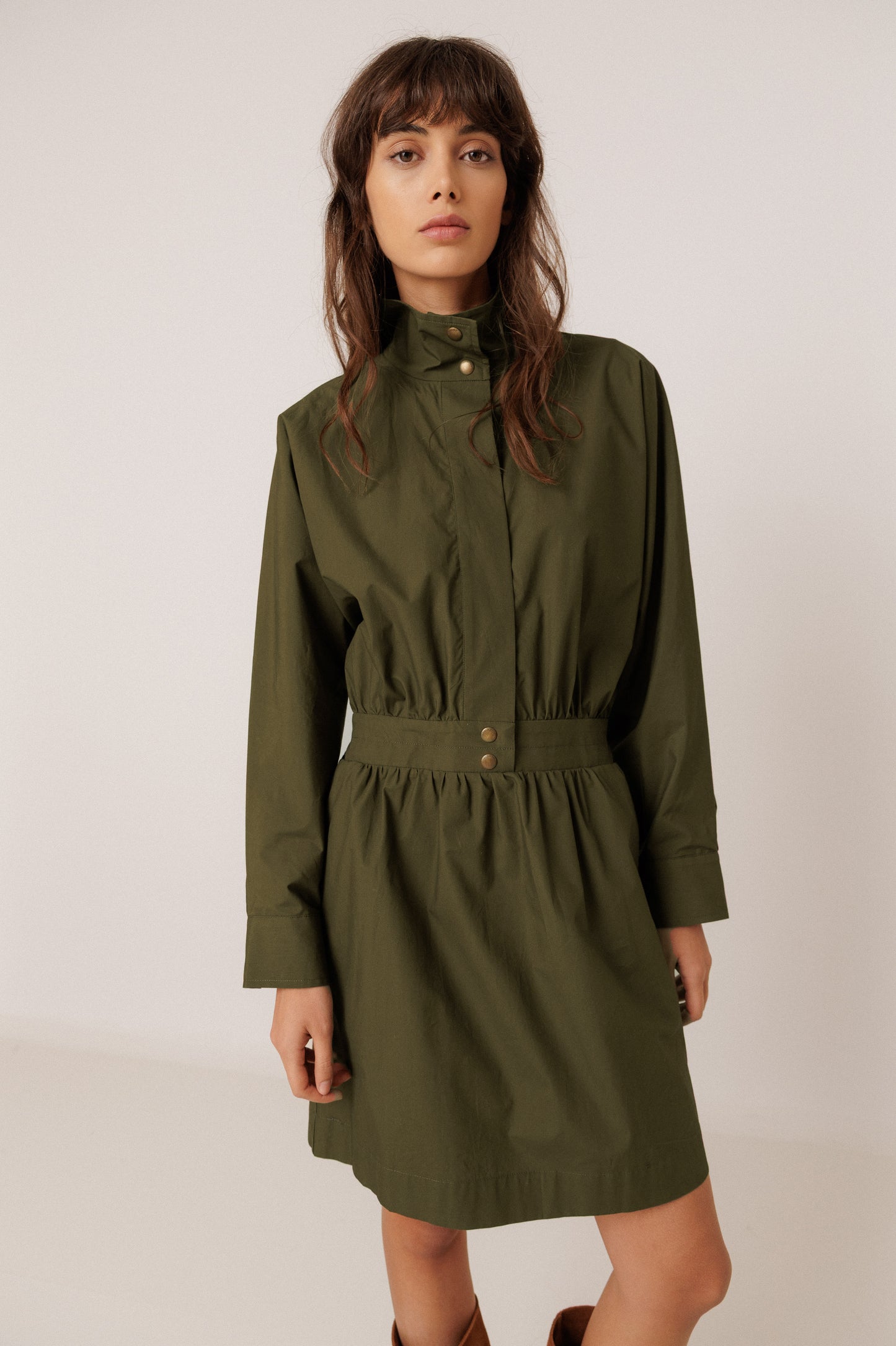 ROBE POPELINE COL MONTANT