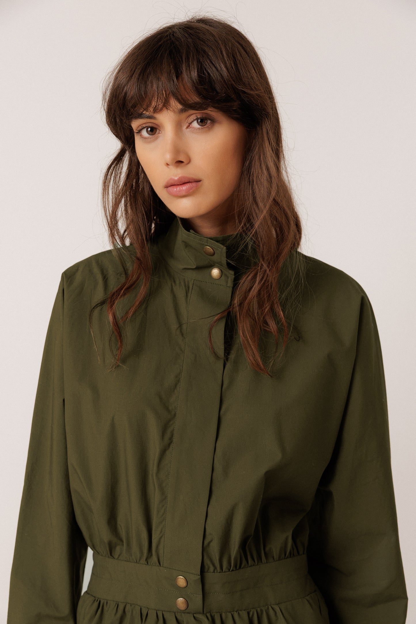 ROBE POPELINE COL MONTANT