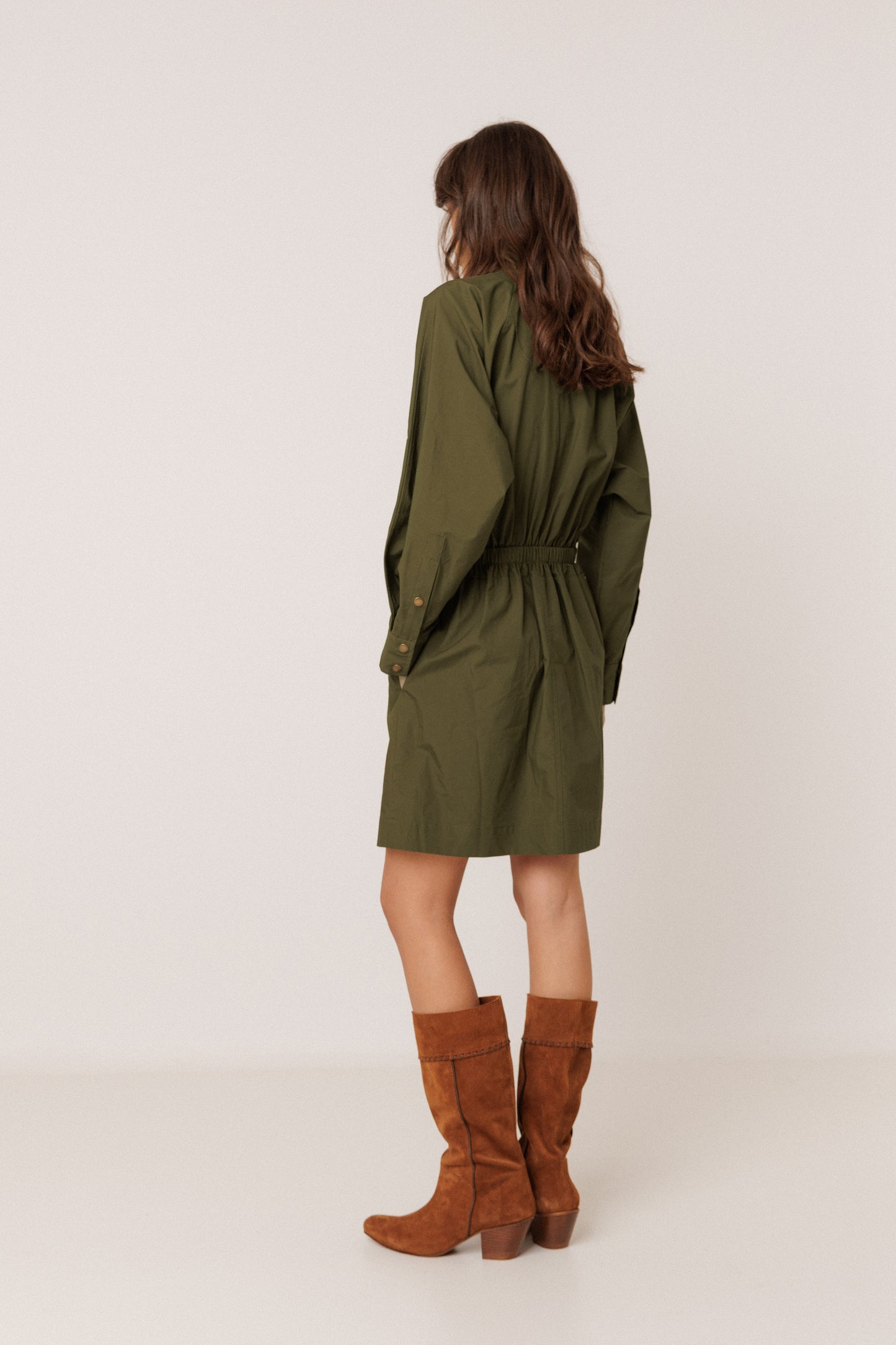 ROBE POPELINE COL MONTANT