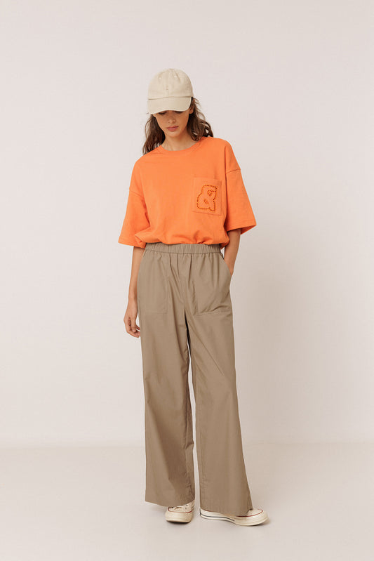 ELASTIC POPLIN PANTS 1