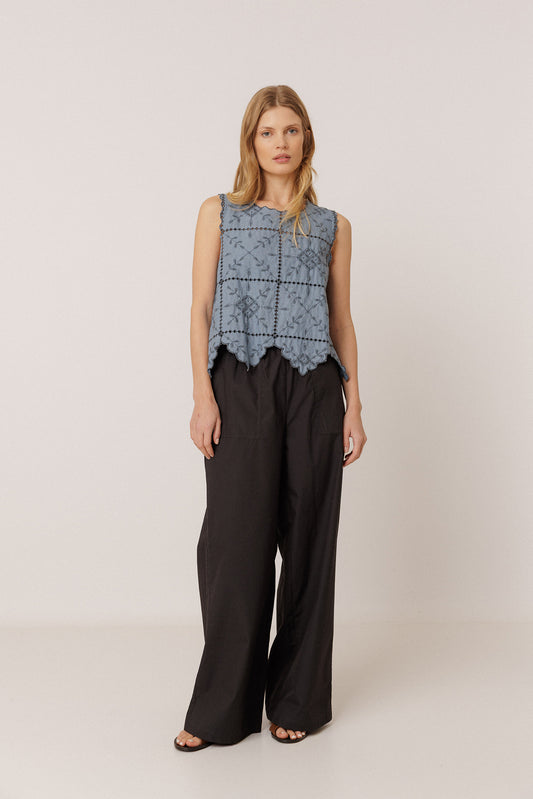 ELASTIC POPLIN PANTS 1