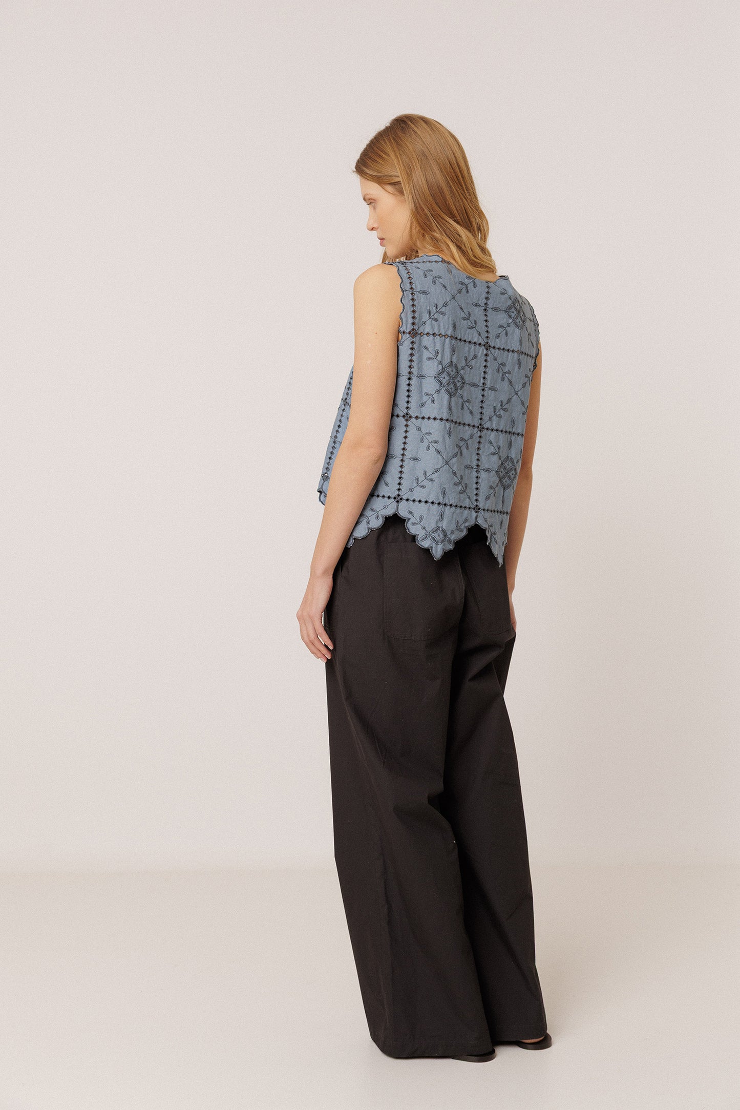 ELASTIC POPLIN PANTS