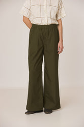 ELASTIC POPLIN PANTS