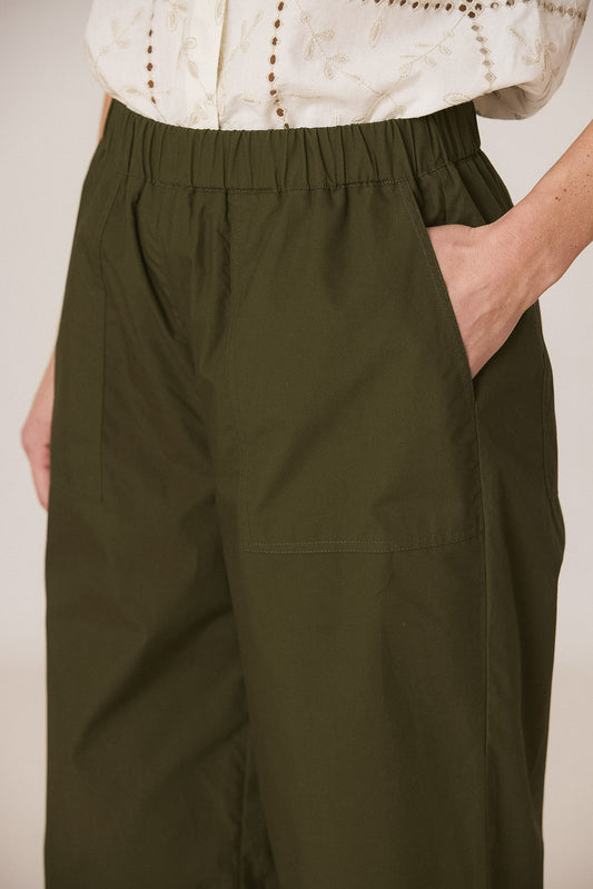 ELASTIC POPLIN PANTS 5